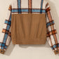 Plaid Corduroy Flap Pockets Button Up Jacket