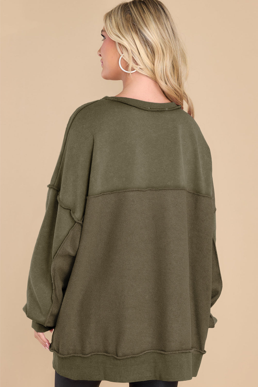 Exposed Seam Long Sleeve Sweatshirt