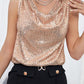 Sequin Cowl Neck Tank