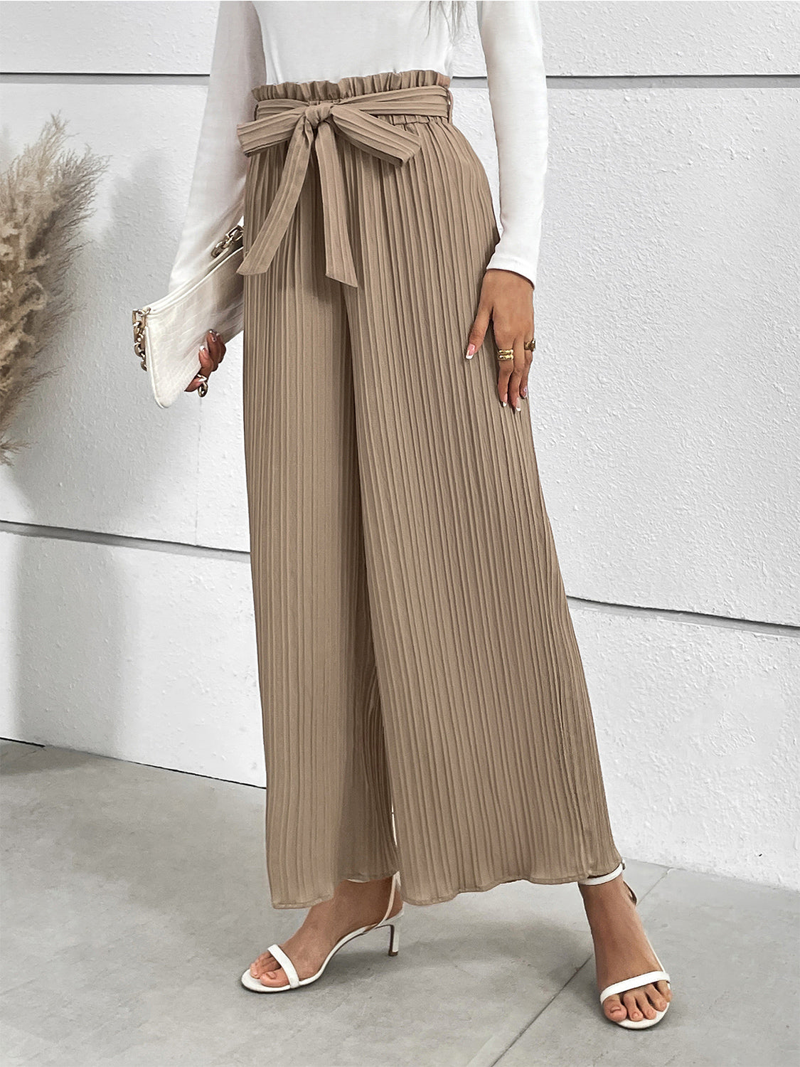 Honey Tied Wide Leg Long Pants