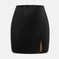 Slit Mini Skirt with Zipper