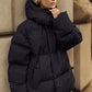 Pocketed Zip Up Hooded Puffer Jacket