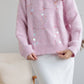 Sequin Round Neck Long Sleeve Sweater