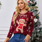 Gingerbread Round Neck Long Sleeve Sweater