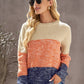 Color Block Dropped Shoulder Sweater