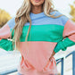 Color Block Round Neck Long Sleeve Sweatshirt