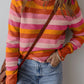 Striped Round Neck Long Sleeve Sweater