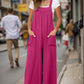 Wide Leg Overalls with Pockets—Small-3XL