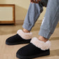 Faux Fur Round Toe Platform Slippers