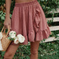 Honey Ruffle Hem Elastic Waist Mini Skirt