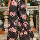 Printed Elastic Waist Wide Leg Pants