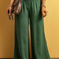 Smocked Waist Texture Wide Leg Pants