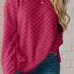 Checkered Round Neck Long Sleeve T-Shirt