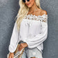 Lace Trim Textured Off-Shoulder Blouse