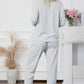 Round Neck Top and Drawstring Pants Lounge Set