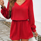 Devine Cutout V-Neck Long Sleeve Mini Dress