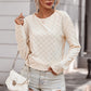 Checkered Round Neck Long Sleeve T-Shirt