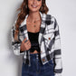 Plaid Button Front Jacket with Pockets