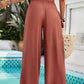 Devine Smocked Wide Leg Pants with Pockets