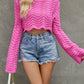 Round Neck Long Sleeve Cropped Sweater