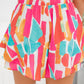 Layered Printed Elastic Waist Shorts