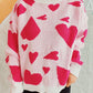 Heart Round Neck Long Sleeve Sweater