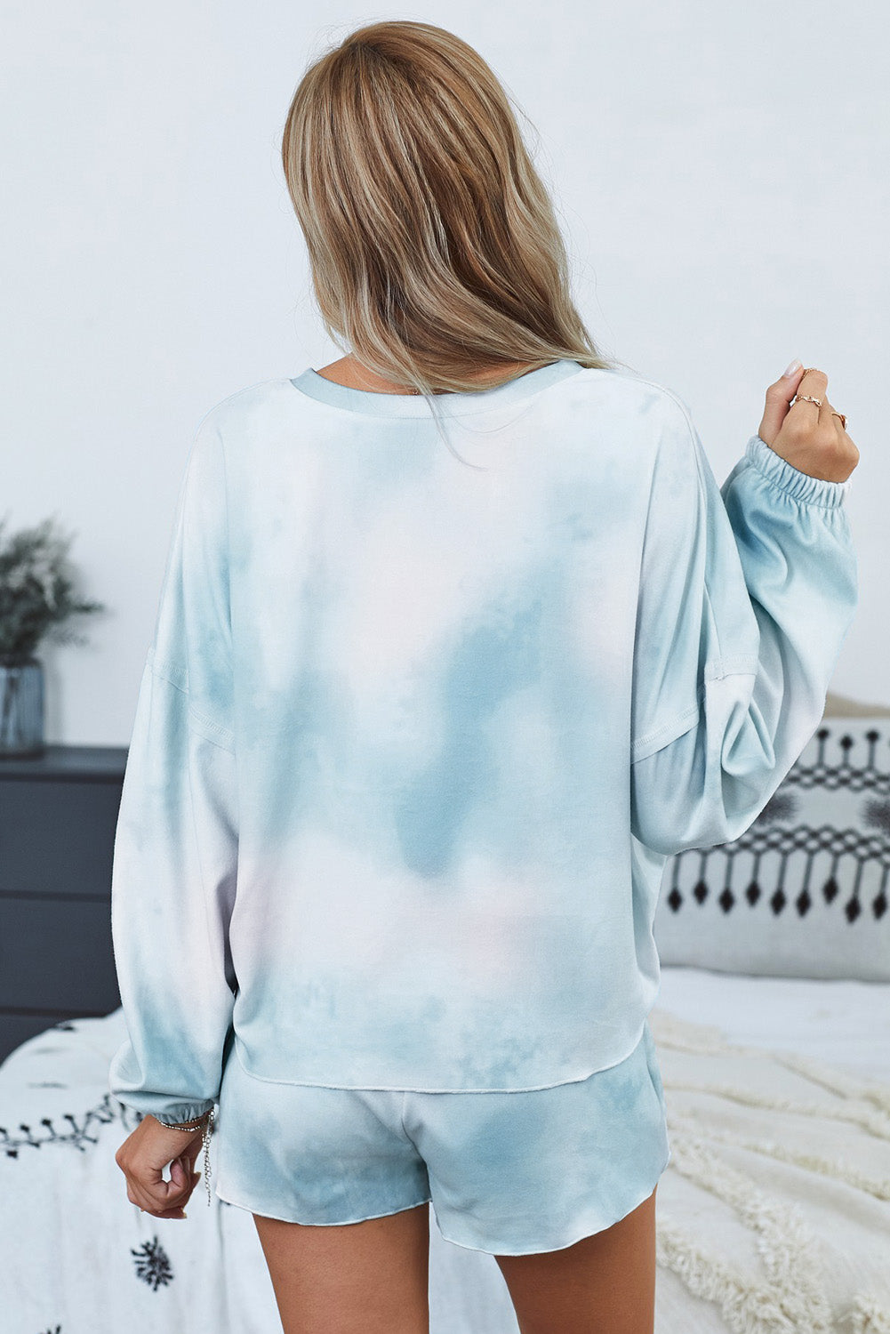 Sky Blue Tie Dye Knit Lounge Set