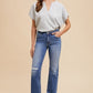 Annie Wear Distressed Raw Hem Straight Leg Cropped Jeans