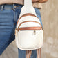 White Multi Zipped Casual Sling Bag