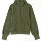 Sea Green Fleece Lined Zip Up Stand Collar Thumbhole Sleeve Sweatshirt