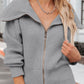 Zip Up Long Sleeve Cardigan