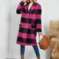 Plaid Double-Breasted Long Sleeve Coat