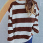 Striped Round Neck Long Sleeve Sweater