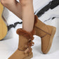 Bow Thermal Faux Fur Suede Boots