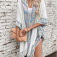 Fringe Half Sleeve Hooded Poncho