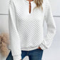 Notched Long Sleeve Sweatshirt