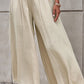 Drawstring Waist Wide Leg Pants