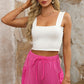 Drawstring High Waist Shorts