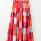 Color Block Elastic Waist Maxi Skirt