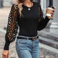 Round Neck Lantern Sleeve Blouse