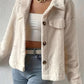 Collared Neck Button Up Jacket with Decorative Pocket Flaps