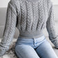 Cable-Knit Round Neck Sweater