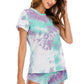 Tie-Dye Round Neck Short Sleeve Top and Shorts Lounge Set