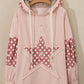 Floral Patchwork Star Pattern Drawstring Hoodie