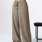 Tied Striped Wide Leg Pants