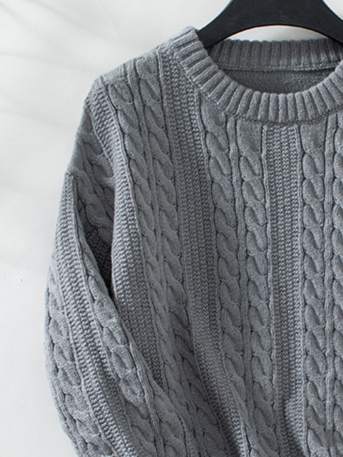 Cable-Knit Long Sleeve Sweater