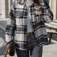 Plaid Button Up Drop Shoulder Jacket