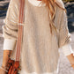 Round Neck Dropped Shoulder Sweater