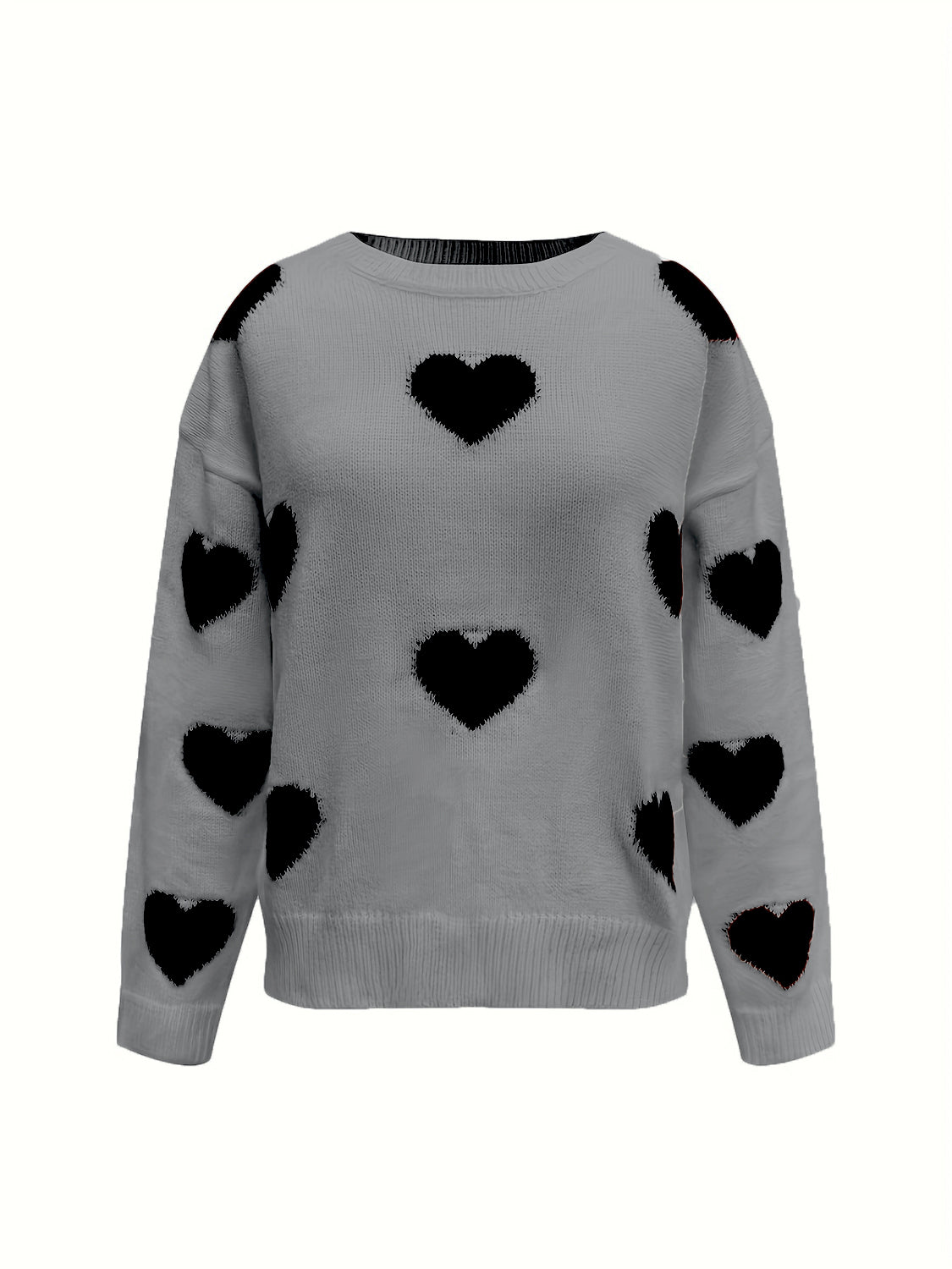 Red & Gray Heart Sweater—All Heart—Valentine's Day Collection