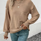 Perfee Exposed Seam Round Neck Sweater